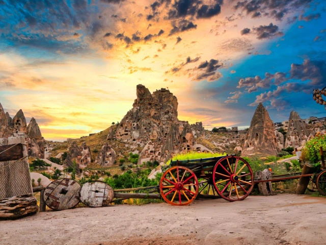 Cappadocia-Sunset-Panorama-with-Turkish-Flag-Turkey
